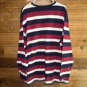 Y2K Ralph Lauren red and blue striped long sleeve shirt Size XL